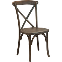 Flash Furniture X-BACK-BURDRIFT Advantage Dark Driftwood X-Back Chair